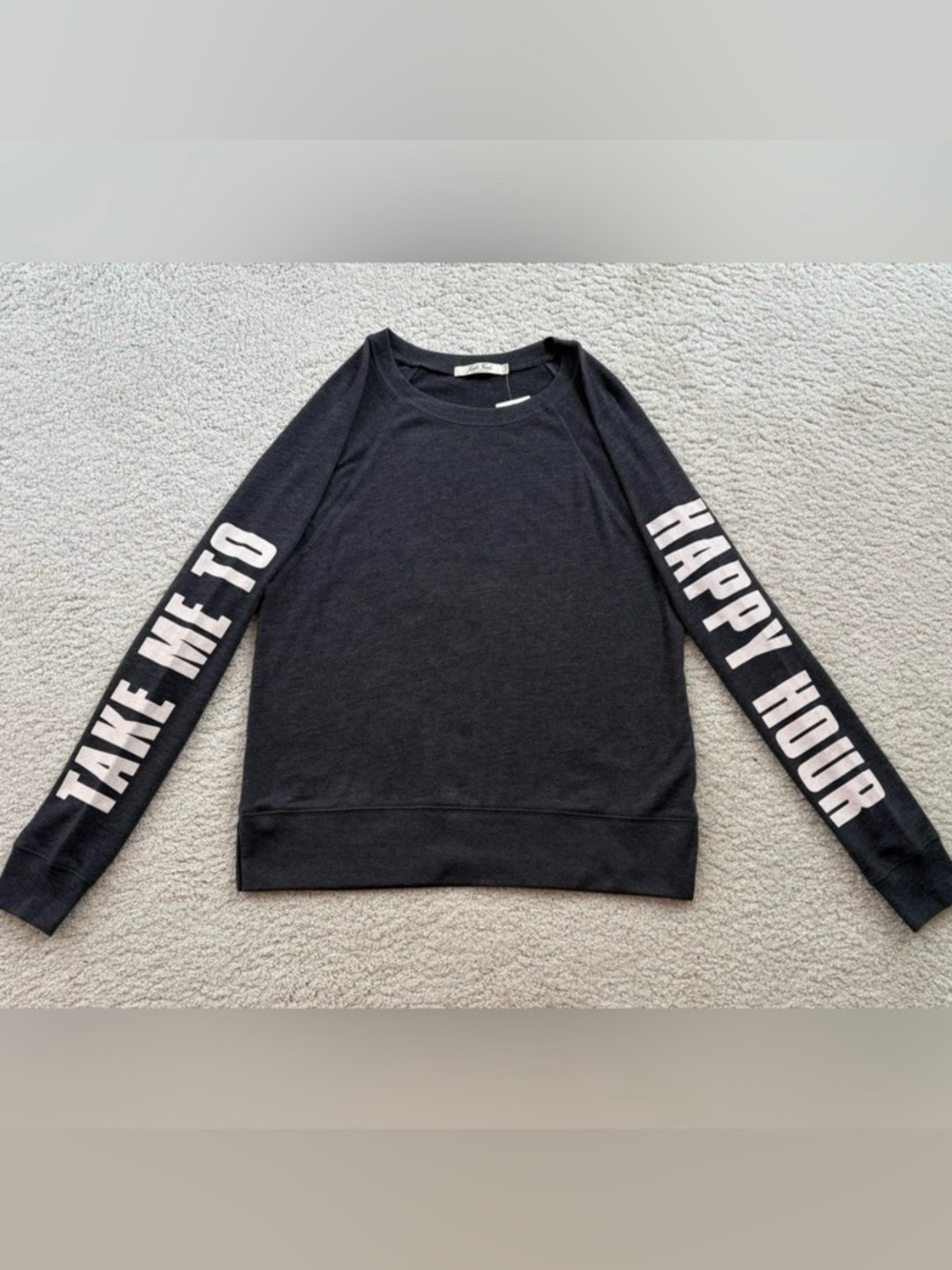 “Take Me To Happy Hour” Gray Knit Sweater by Junk Food Los Angeles - Picture 2 of 16